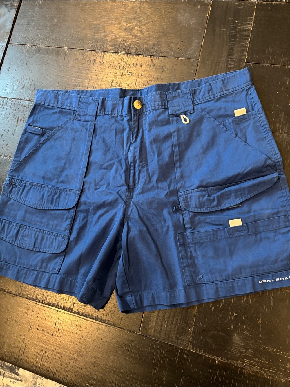 Columbia Omni-Shade Blue Men’s Cargo Shorts Size 40 Casual Fishing